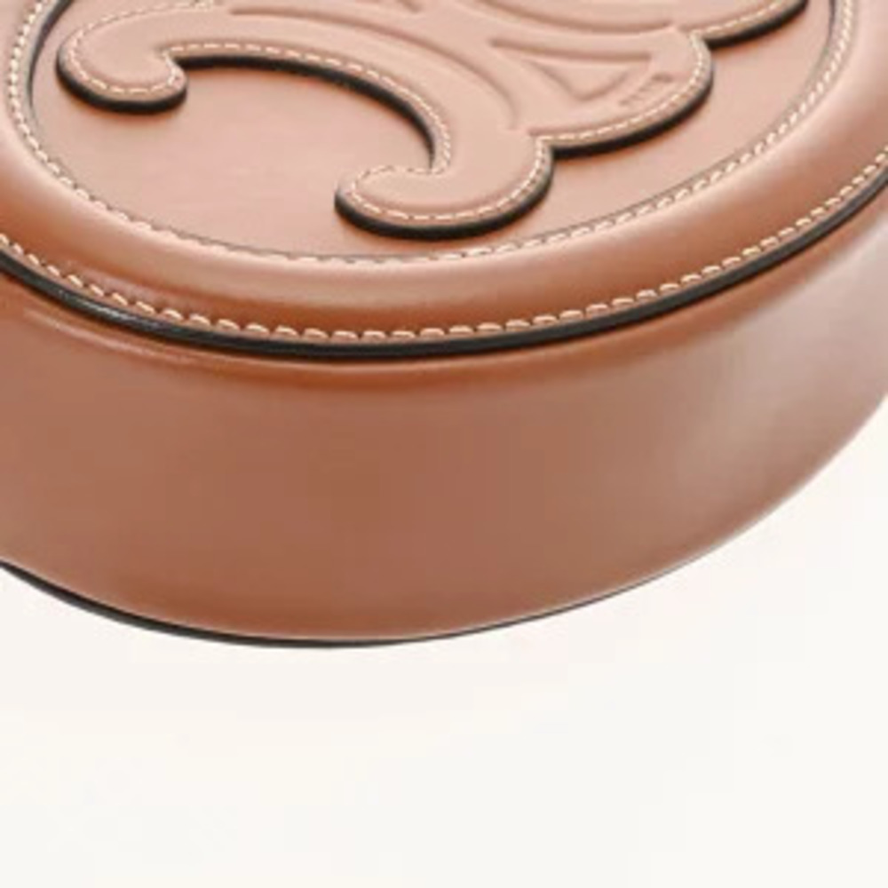 Celine Cuile Triomphe Oval Purse Tan Calfskin Shoulder Bag Handbag - Picture 6 of 9